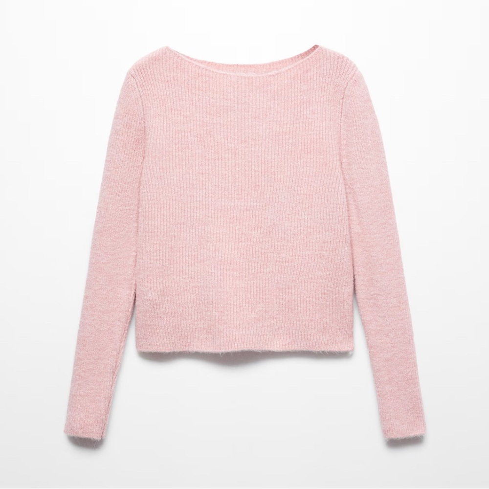 Mango Soft Blush Boat Neck Knitted Sweater